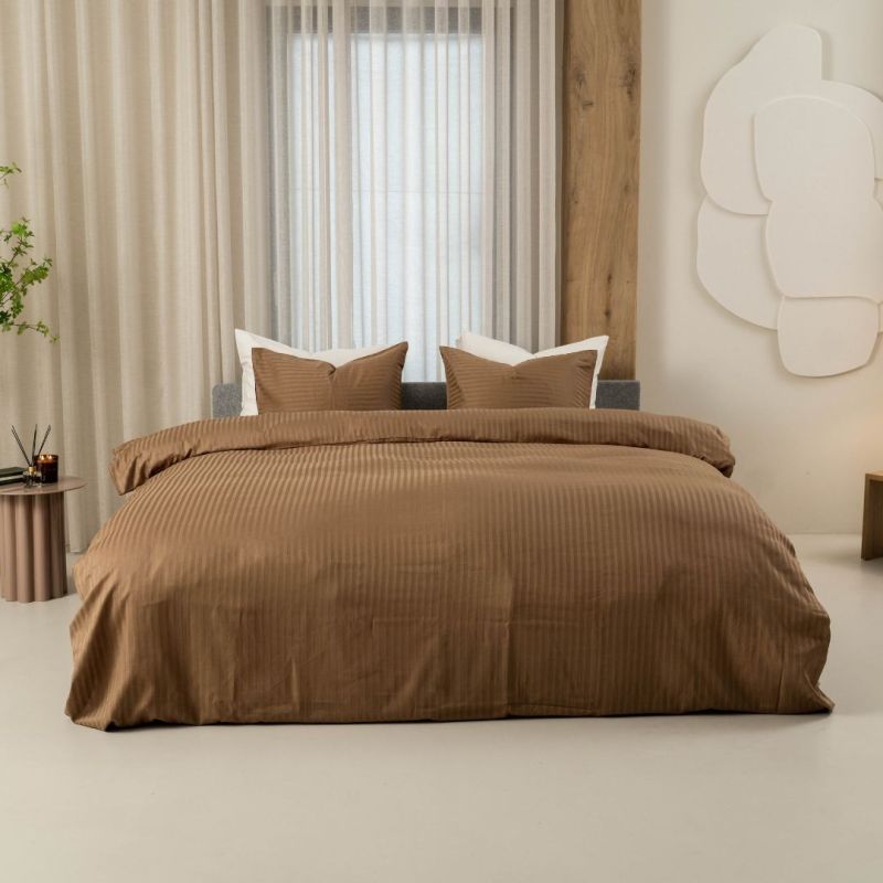 Kayori dekbedovertrek Elin Katoensatijn - Taupe