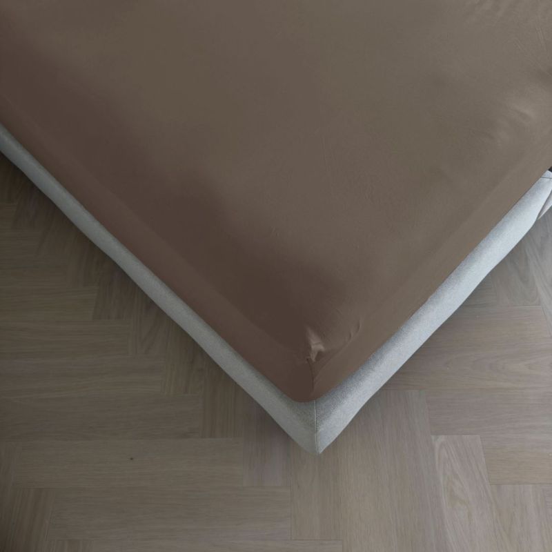 Kayori Kai Dra på lakan för Splitbäddmadrass Bomull - Taupe