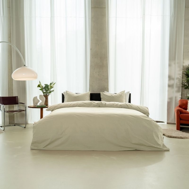 Kayori dekbedovertrek Puro katoenperkal - Beige