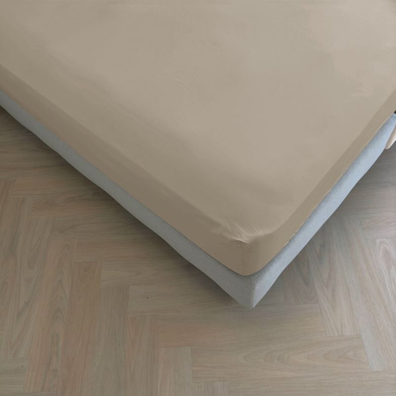 Kayori dra-på-lakan för madrass Puro i bomullspercale – Sand