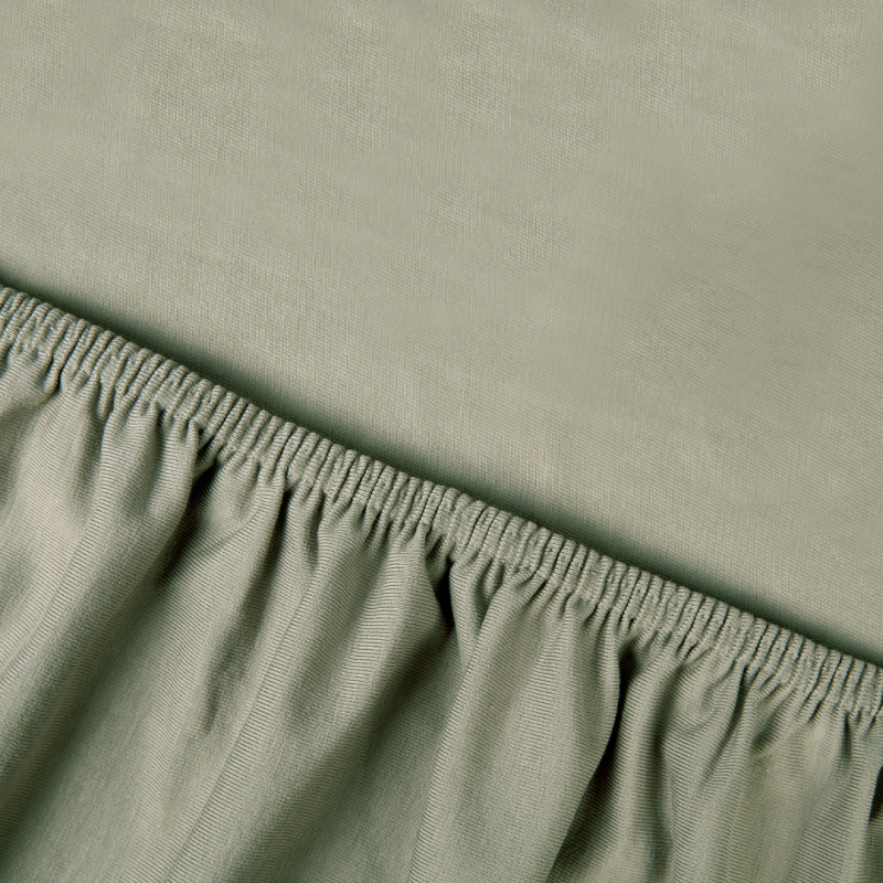 Kayori Saiko Dra på lakan för Splitbäddmadrass - Olivgrön
